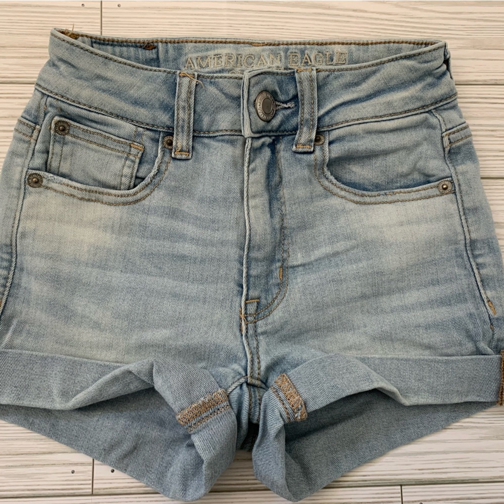 American Eagle Stretch Denim Mom Shorts